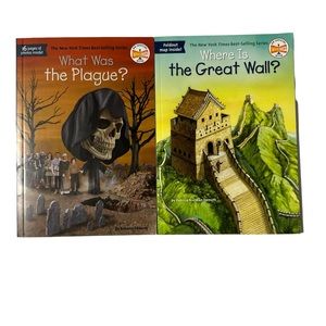 WHO HQ Books Where is the Great Wall and Who Was the Plague Lot of 2 NEW